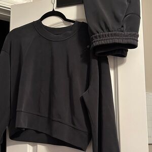 Lululemon Softstreme Black Sweatshirt and Joggers Set